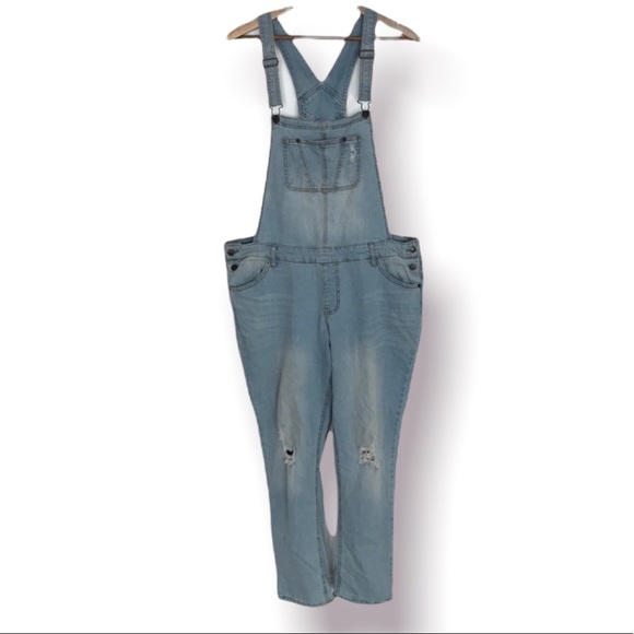 TARGET | MOSSIMO Bib Overalls Slim Fit Light Wash Denim XXL - Picture 3 of 7